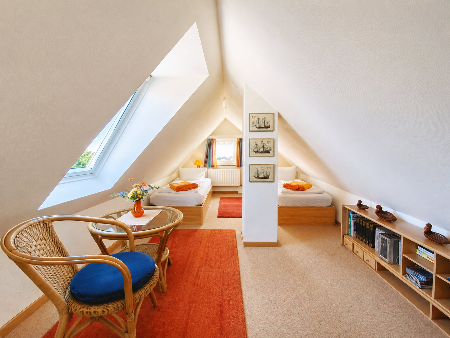 Zweites Schlafzimmer im Maisonette-Apartment Oberdeck